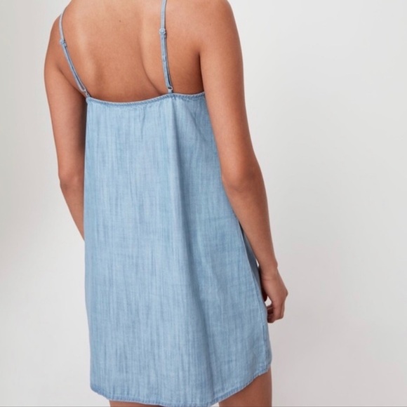TNA Aritzia Yirrell Chambray Mini Dress – Blue, Size S - Picture 2 of 5